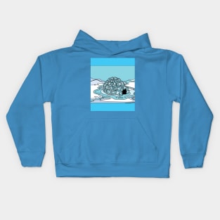 Igloo snow and ice landscape Kids Hoodie